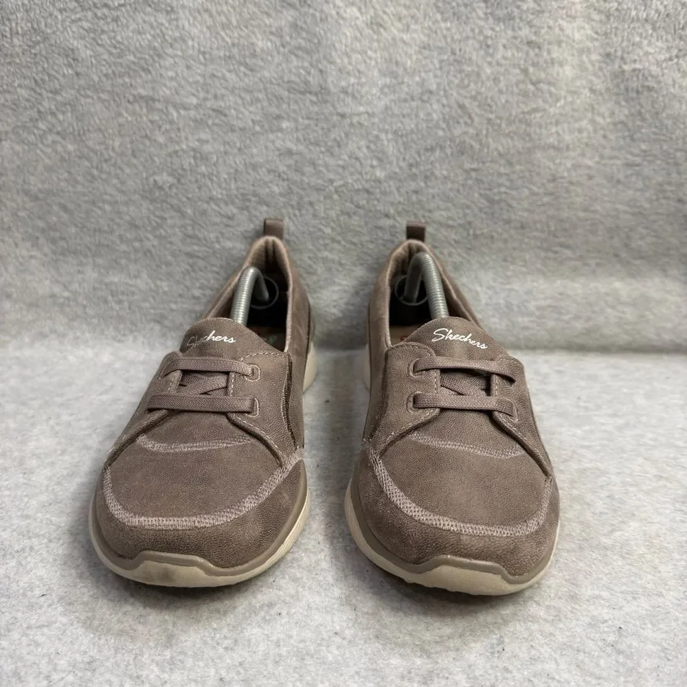 Skechers Shoes Womens Size 7.5 Microburst Dark Taupe Slip On Foam Sneakers 23489
